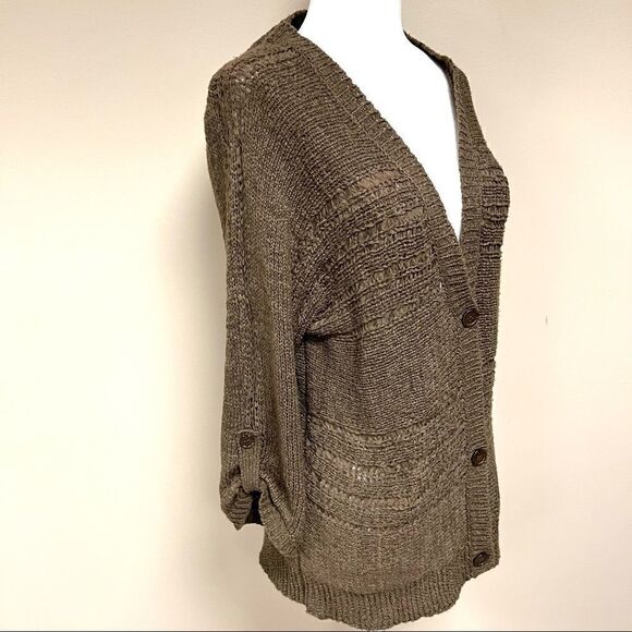 đ Preswickâ&âMooreâbrown cardiganâwithâbuttonâsleevesâM - Picture 2 of 6